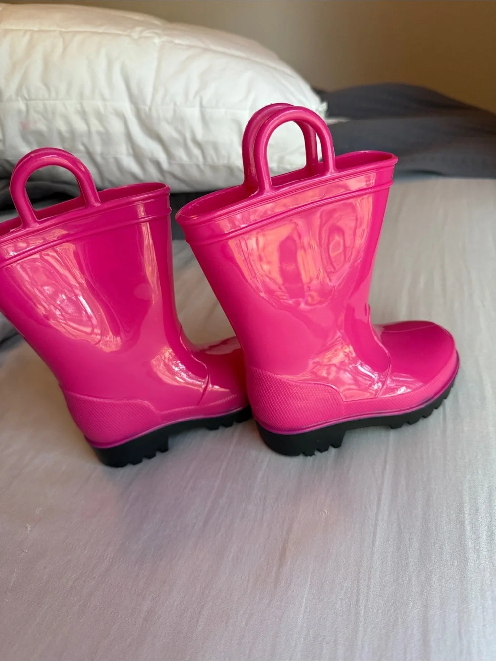 Falls Creek Bright Hot Pink Kids Rain Boots